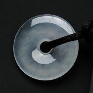 冰玻种缅甸翡翠平安扣挂件