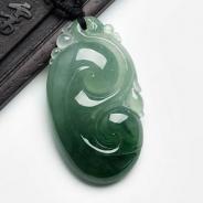 冰种油青缅甸翡翠如意挂件