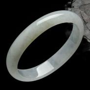 冰种晴水略带黄翡缅甸翡翠贵妃镯（59.6mm-51.3mm）