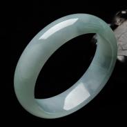 糯冰种晴水带紫罗兰缅甸翡翠手镯（57.2mm）