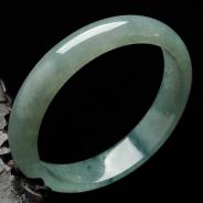 冰种飘花缅甸翡翠手镯（52.4mm）