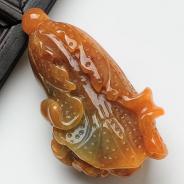 糯冰种褐红翡缅甸翡翠白菜挂件