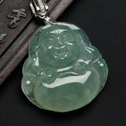 冰种晴水缅甸翡翠玉佛挂件