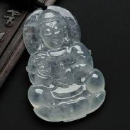 冰玻种缅甸翡翠观音挂件