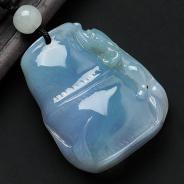 糯冰种紫罗兰缅甸翡翠节节高挂件