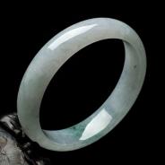 糯冰种飘花缅甸翡翠手镯（57.5mm）