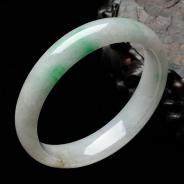 糯冰种翠色缅甸翡翠手镯（58mm）