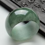 糯冰种晴水缅甸翡翠指环