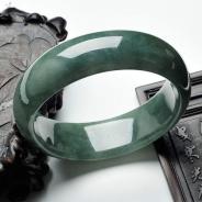 糯冰种蓝水缅甸翡翠手镯（56.5mm）