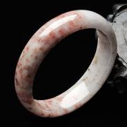 细糯种飘红花缅甸翡翠手镯（57.3mm）