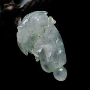 (超值推荐)冰种飘花缅甸翡翠白菜挂件