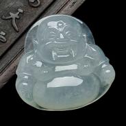 冰种晴水缅甸翡翠玉佛挂件