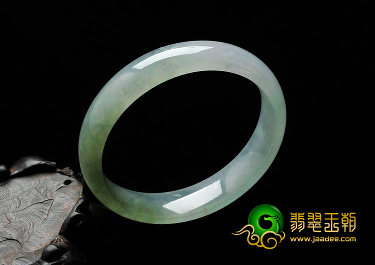 糯冰种晴水略带黄翡缅甸翡翠手镯（57mm）