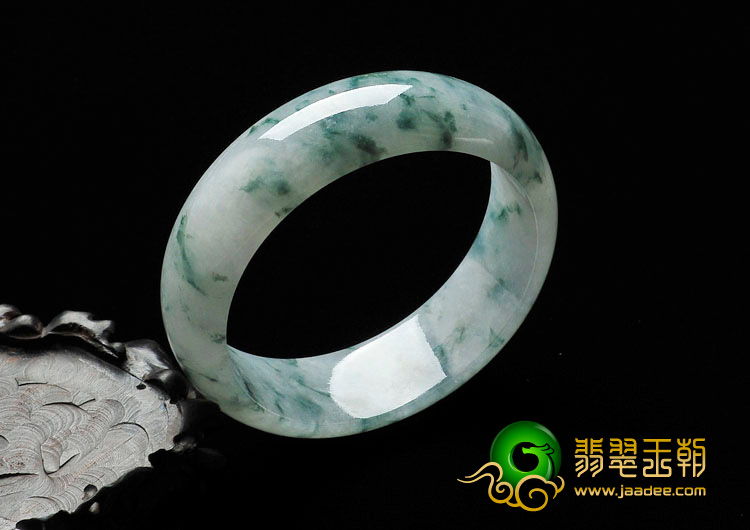冰种飘花缅甸翡翠手镯（57mm）