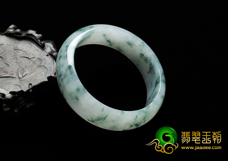 冰种飘花缅甸翡翠手镯（57mm）