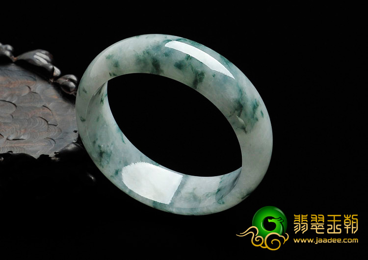 冰种飘花缅甸翡翠手镯（57mm）