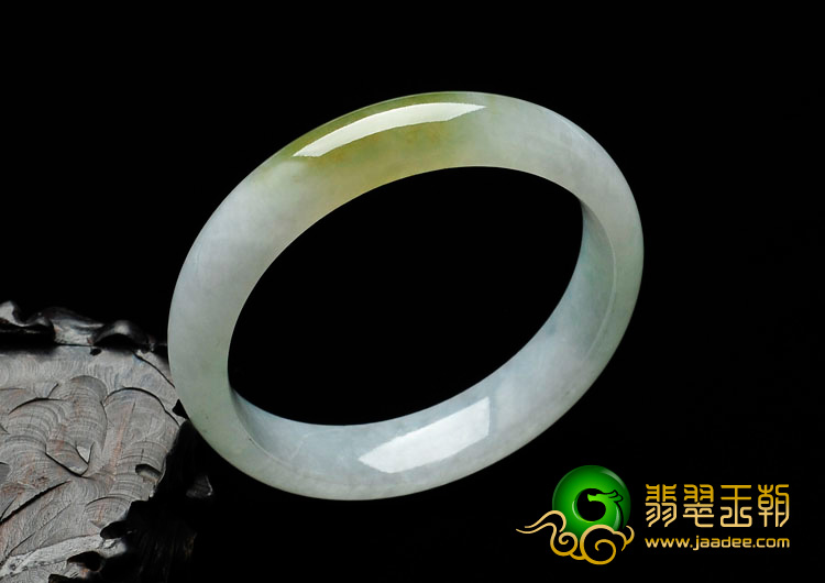 糯冰种晴水带褐黄翡缅甸翡翠手镯（56.3mm）