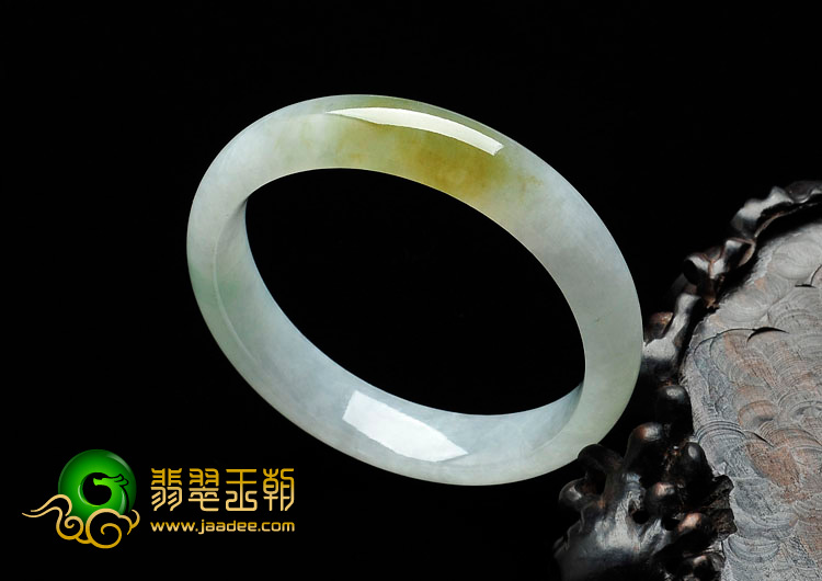 糯冰种晴水带褐黄翡缅甸翡翠手镯（56.3mm）