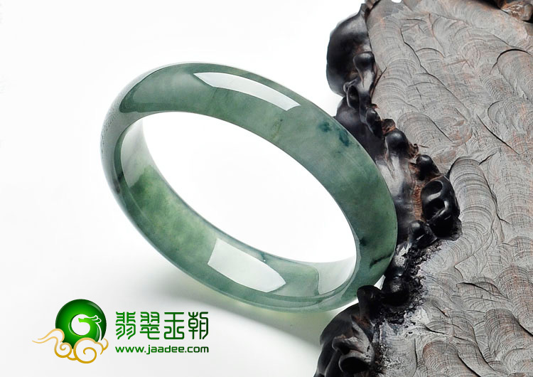 冰种蓝晴水飘花缅甸翡翠手镯（54.4mm）