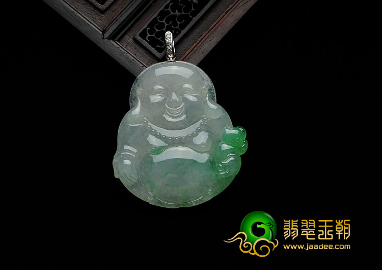 糯冰种飘翠缅甸翡翠玉佛挂件