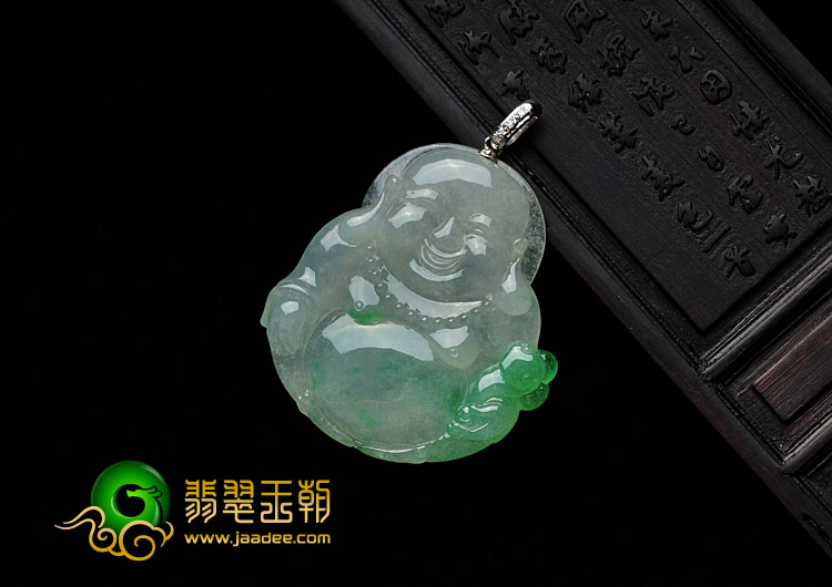 糯冰种飘翠缅甸翡翠玉佛挂件
