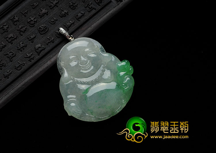 糯冰种飘翠缅甸翡翠玉佛挂件