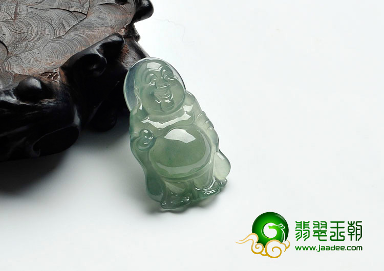冰玻种晴水缅甸翡翠站佛挂件