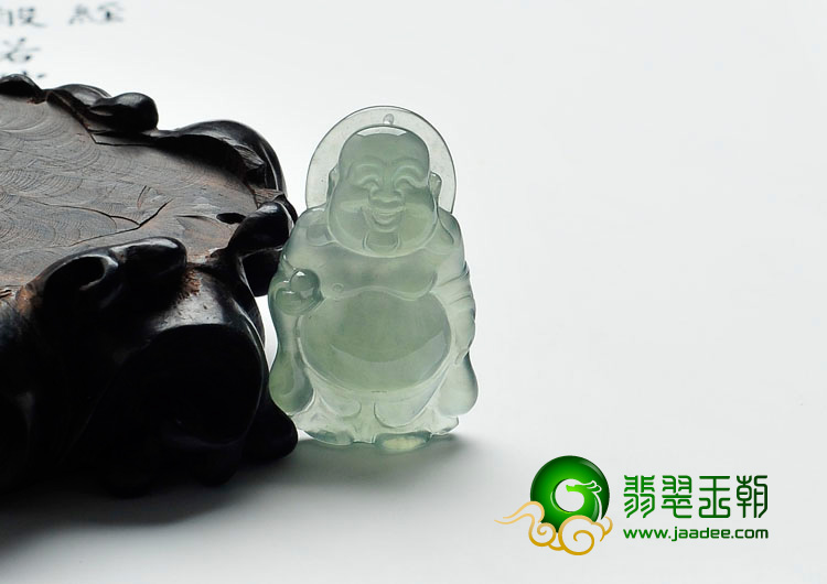 冰玻种晴水缅甸翡翠站佛挂件