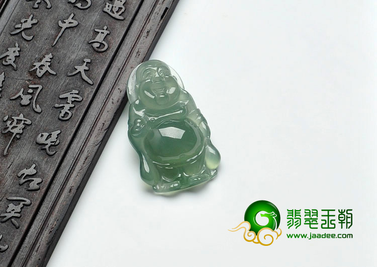 冰玻种晴水缅甸翡翠站佛挂件