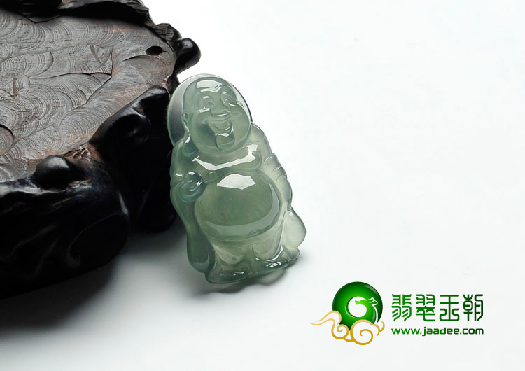 冰玻种晴水缅甸翡翠站佛挂件