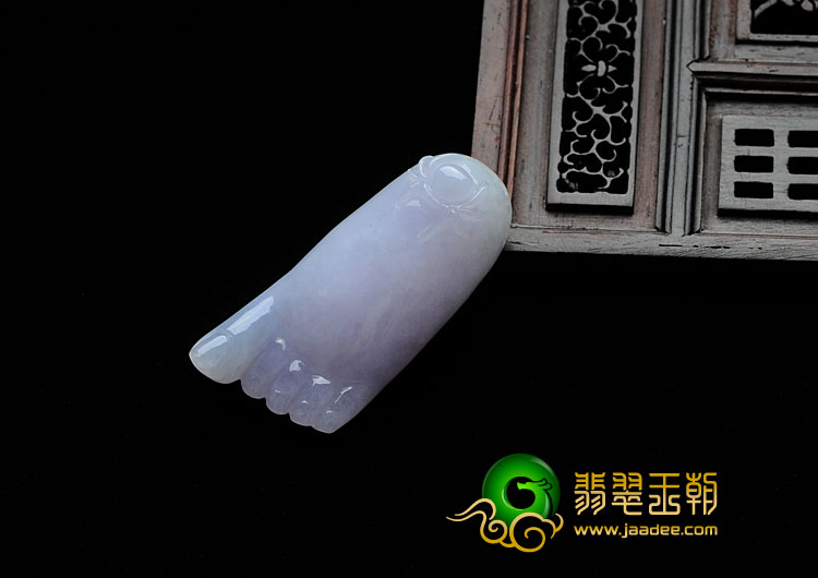 糯冰种紫罗兰缅甸翡翠知足常乐挂件