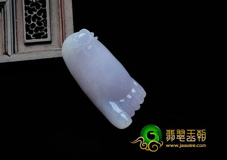 糯冰种紫罗兰缅甸翡翠知足常乐挂件