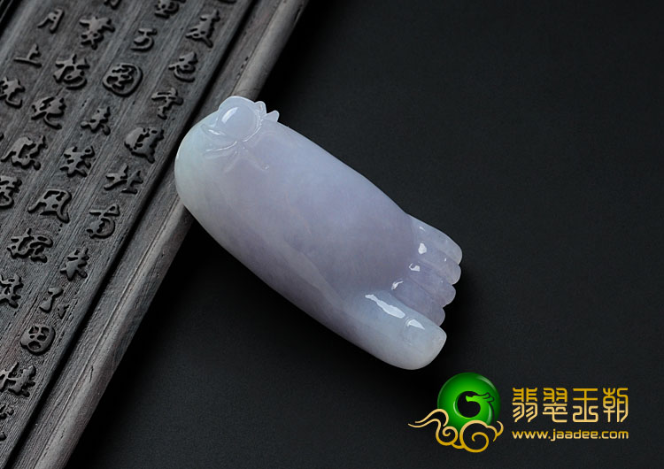 糯冰种紫罗兰缅甸翡翠知足常乐挂件