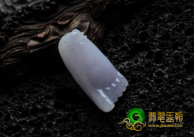 糯冰种紫罗兰缅甸翡翠知足常乐挂件
