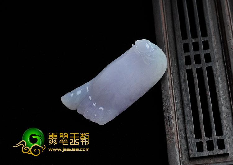 糯冰种紫罗兰缅甸翡翠知足常乐挂件