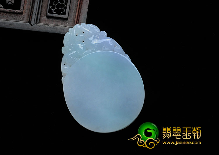 糯冰种淡春带彩缅甸翡翠有求必应挂件