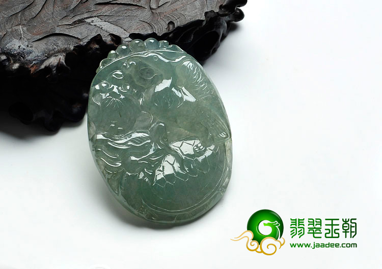 冰种晴水缅甸翡翠独占鳌头挂件