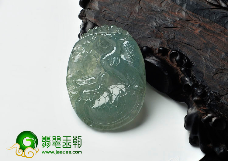 冰种晴水缅甸翡翠独占鳌头挂件