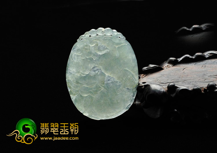 冰种晴水缅甸翡翠独占鳌头挂件