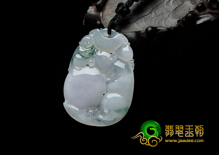 冰种紫罗兰飘花缅甸翡翠玉鼠运财挂件