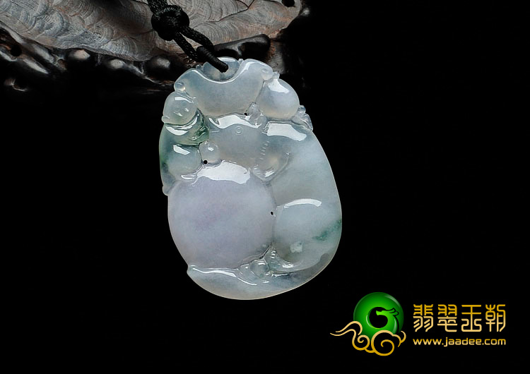 冰种紫罗兰飘花缅甸翡翠玉鼠运财挂件