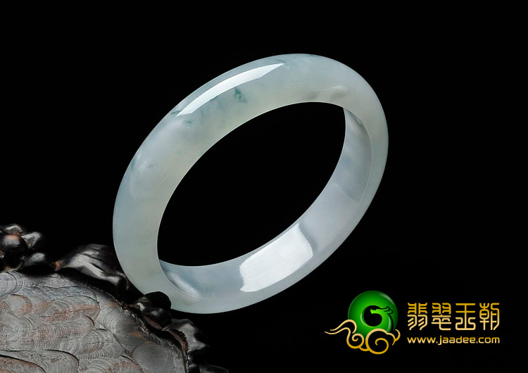 冰种飘花缅甸翡翠手镯（57.3mm）