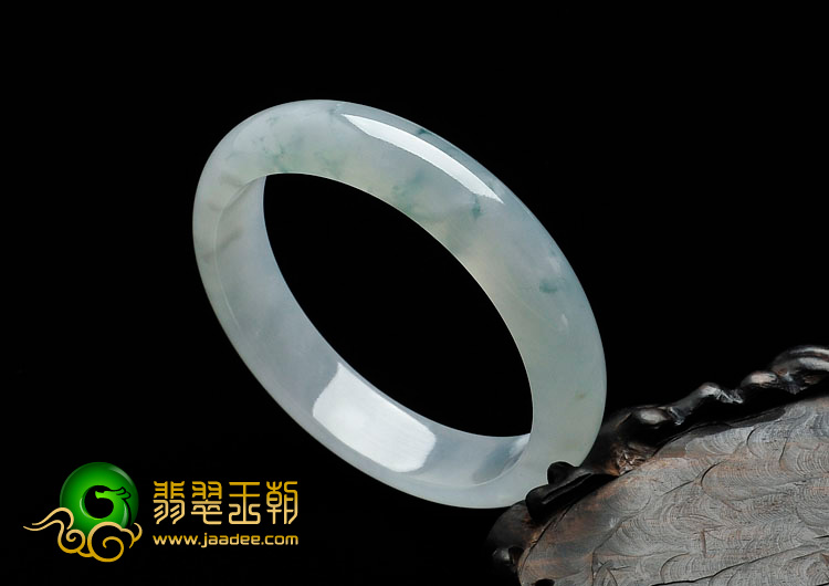 冰种飘花缅甸翡翠手镯（57.3mm）