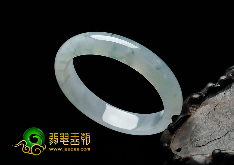 冰种飘花缅甸翡翠手镯（57.3mm）