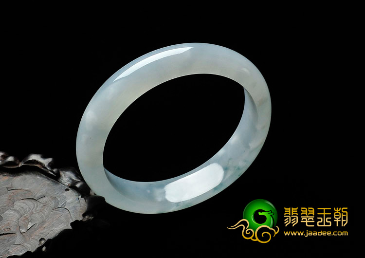 冰种飘花缅甸翡翠手镯（57.3mm）