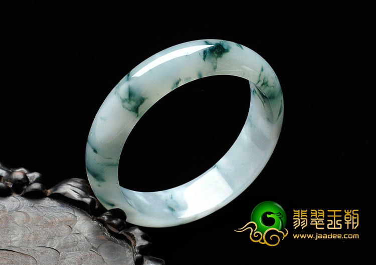 冰种飘花缅甸翡翠手镯（57mm）