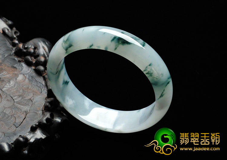 冰种飘花缅甸翡翠手镯（57mm）