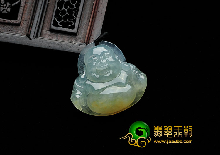 冰种淡黄翡缅甸翡翠玉佛挂件