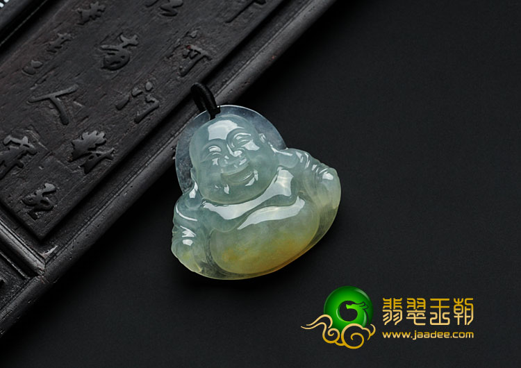冰种淡黄翡缅甸翡翠玉佛挂件