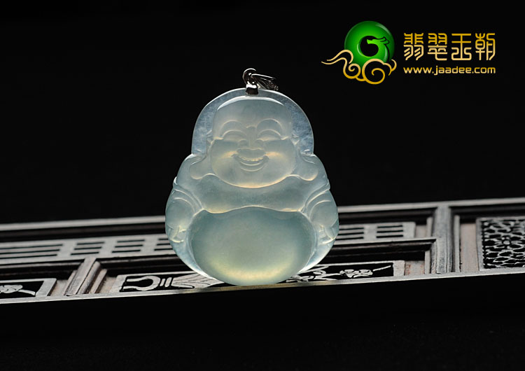 冰种晴水缅甸翡翠玉佛挂件